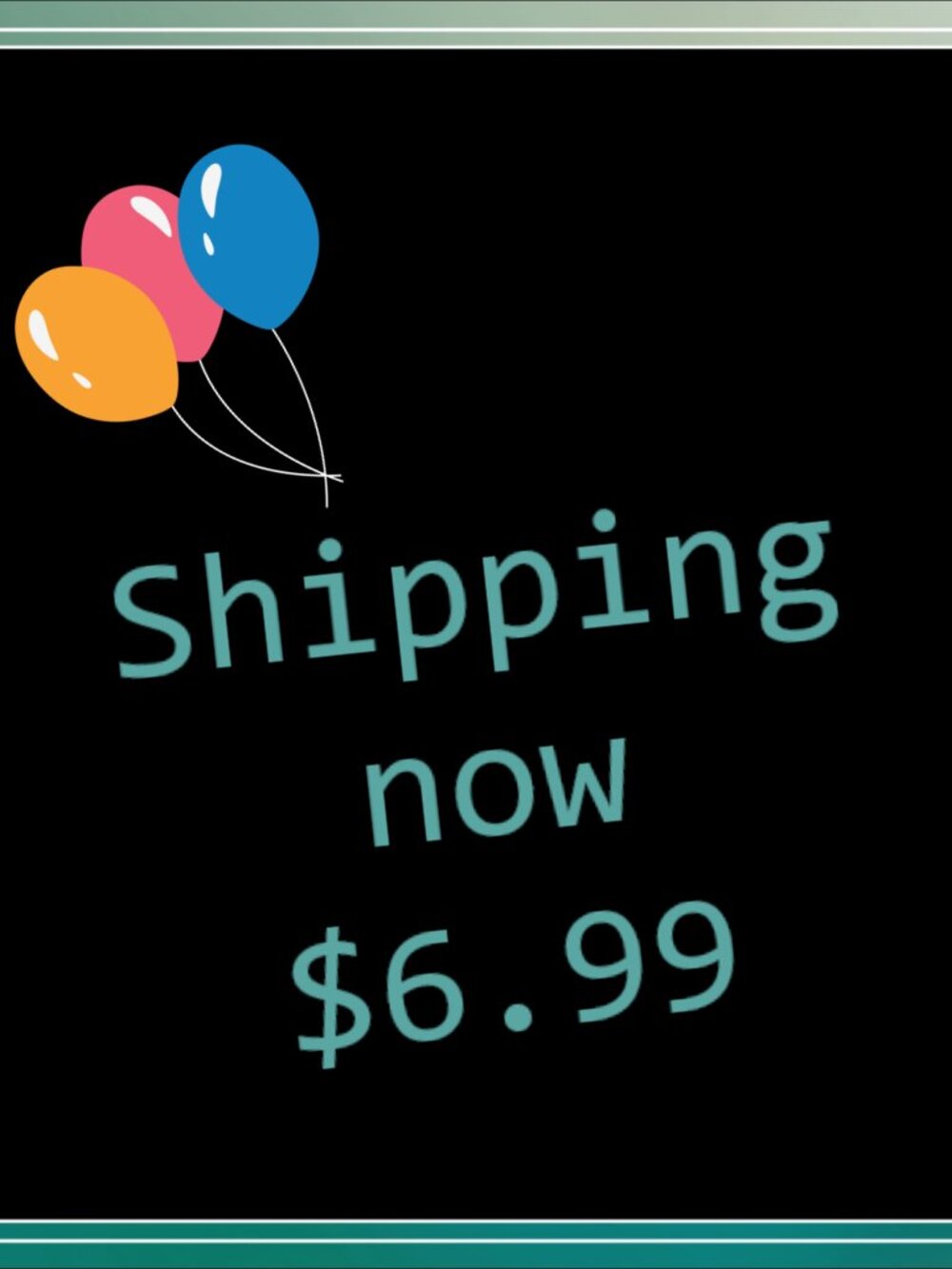 New reduced shipping...